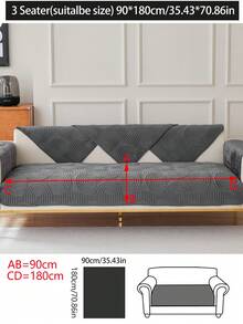 1 Vỏ gối sofa dày ấm áp thời trang thu đông, đệm ghế sofa chống trượt hiện đại tối giản, vỏ bọc sofa chống bụi và có thể giặt được, mềm mại và chống phai màu, thân thiện với thú cưng, phù hợp với ghế sofa hình chữ L và ghế sofa 1/2/3/4 chỗ ngồi, thích hợp cho phòng ngủ, văn phòng, phòng khách - Màu xám đen - Xem 19
