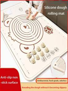 超厚硅胶烘焙垫，不粘，不粘，非常适合烘焙、披萨和面团 - 完美的厨房工具，不粘揉面垫，家用厨房非烘焙垫，厚擀面团垫 - 彩色 - 查看 1