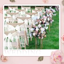 1/5/10/20pcs, 7 X 108 Inch Vintage White Lace Embroidered Chair Sash, Boho Farmhouse Style Bow & Floral Chair Cover, Home Decor, Wedding Supplies, Wedding Venue Decoration, Suitable For Weddings, Bridal Showers, Birthday Parties, Rustic Theme Events, Holiday Parties, All Seasons Chair Sash