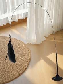 1 Palo para jugar con gatos, que se puede sostener con la mano, juguetes para gatos, juguetes aburridos, con ventosas, juguetes para gatos, juguetes para cachorros, juguetes para jugar con gatos, resistente a mordeduras, cabeza reemplazable, especial para gatos, que libera la naturaleza de los gatos, no se rompe fácilmente y tiene una base sólida. - Blanco y Negro - Ver 17