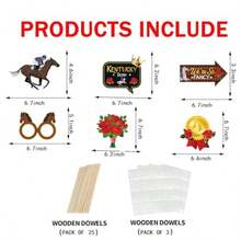 D26pcs Kentucky Derby Party Photo Booth Props With FrameKentucky Derby Party Decorations Horse Racing Backdrop For Derby Theme Party Supplies.10 - camđen - Xem 2