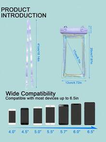 1pc Waterproof Anti-Fall Outdoor Phone Bag, Beach Essentials, Beach Accessories, Pool Float - 白色 - 查看 5