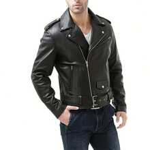 Icebanner Perfect Men's Motocycle Jacket, Soft And Durable Classic Economy Black PU Leather Zipper Jacket Men With Pocket - Black - View 4