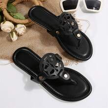 Womens Slides Sandals Flat Flip Flops Summer Casual Beach Comfortable Shoes - 黑色 - 查看 10