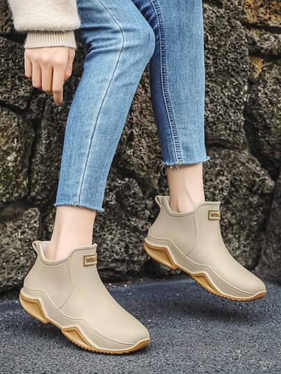 Men's Low-Top Waterproof Rain Boots, Non-Slip Short Tube Fishing Water Boots, Low-Top Waterproof Shoes For Men, Women, Students, Teenagers, Rubber Boots