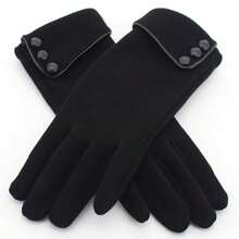 1 双女士保暖手套，保暖内衬，防风，优雅，适合冬季骑行和驾驶 - A - 查看 3