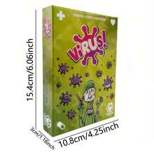 1pc Virus! Card Game - Strategic Family And Adult Party Game, Fun And Competitive, Paper Material, Board Game Style Cards, Suitable For Ages 18+ - Multicolor - View 5