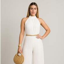 Pleated Jumpsuit For Weddings And Special Events - trắng - Xem 2