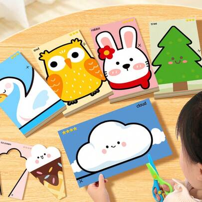 1pc 2025 New Handmade Baby & Kids Fun Puzzle Paper Cutting Toy - Children's Toy - Kindergarten DIY Craft Knife Set - Beginner Practice - Suitable For Young Children - Stitch Toys, Travel Toys, Classroom Fidget Toys, Mini Stuff, Bath Toys, Christmas Stationery, Stress Ball - Birthday Gift, Christmas Gift, Halloween Gift, Christmas Eve Gift, Perfect Gift, Toys, Games