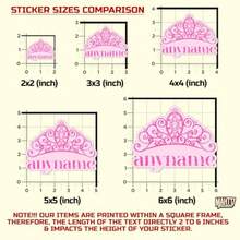 Custom Name Sticker Personalized Cute Pink Crown Princess Girly Name Waterproof Vinyl Stickers For Laptop Water Bottle Cars Phone Case Decal Decor Stuff Gifts - Nhiều - Xem 3