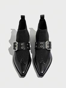 Giày bốt cổ ngắn thời trang nữ, bốt ngắn, bốt Chelsea, bốt, giày tiệc Giáng sinh - màu đen - Xem 13