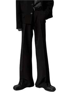 Men's Flare Baggy Dress Pants Wide Leg Pleated Casual Slacks Office Business Suit Trousers With Pockets, 2025 Style VHGQ - 黑色 - 查看 10