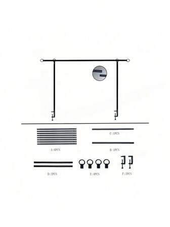 带夹子的桌上杆支架，长度 46-82 英寸，可调节金属气球花拱门支架，用于派对、生日、婚礼、万圣节、圣诞节的装饰拱门，黑色