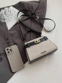 New Autumn And Winter Simple Contrast Color Design Women's Handbag, Simple And Fashionable Versatile Classic Style Shoulder Bag, Modern Style Adjustable Shoulder Strap Design Crossbody Bag