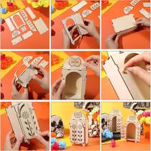 Soaoo Dia De Los Muertos Ofrenda Shadow Box Wooden Day Of The Dead Shadow Box Skull Papel Picado Day Of The Dead Decorations Altar Ofrenda Plies Remembrance Picture Frame 1 Piece