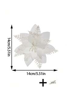 30pcs/20pcs/10pcs/1pc Christmas Tree Decorations, Fake Flowers, Cute Artificial Poinsettia Christmas Tree Decorations, Christmas Flowers, Poinsettia, Glitter Artificial Christmas Flowers, Fake Flowers, DIY Wreaths, Home Decor, Wedding Party, Gift Decorations, Holiday Party Decorations, Christmas/Holiday/Seasonal/Wedding Christmas Tree Decorations, Sparkling Winter Shrub Decor (White) Christmas Decorations Room Decor