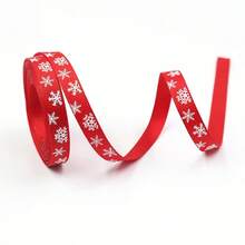 1条1厘米宽/5码长经典圣诞缎带，柔软工艺缎带，可用于DIY、礼品包装、花束、发饰——完美适用于圣诞节、感恩节、生日、新年和情人节装饰。家居装饰、圣诞装饰、房间装饰、冬季圣诞装饰、圣诞礼物、圣诞装饰