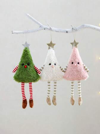 1pc Pink/Green/White Christmas Doll Pendant, Christmas Tree Decorations, Atmosphere Maker, Hanging Decoration, Suitable For Holiday Party Decorations, Christmas Gifts, Home Decoration, Backpack Pendants