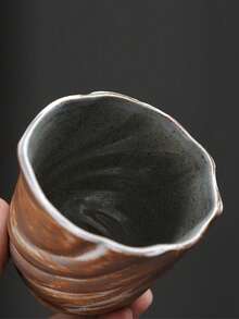 1pc 260ml Household Water Cup, Breakfast Cup, Milk Cup, Oatmeal Cup, Latte Art Cup, Creative Crackle Glaze Cup, Retro Ceramic Mug, Crackle Glaze Mug, Coffee Cup, Couple Cup, Hanging Ear Coffee Cup, Latte Art Cup - Multicolor - View 6