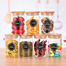 12packs  Glass Storage Containers With Lids, Glass Jars With Lids, Clear Food Jar, Square Canister , Pantry Organizers And Storage For Cookie Flour Oat Pasta Tea Coffee Bean (Round) - Vòng tròn trong suốt 12 - Xem 6