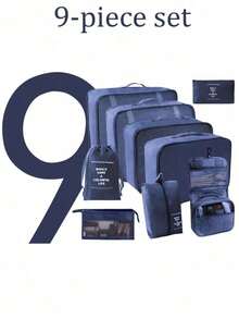 6/7/8/9pcs Travel Packing Cubes, Luggage Organizer Bags, Laundry Bag, Shoe Bag, Multi-Function Compression Packing Cubes, Lightweight Travel Luggage Organizer, Washable Nylon Material, Suitable For Students, Teachers, Travelers