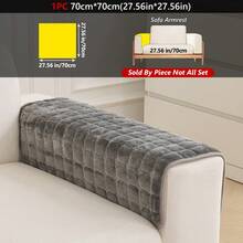 1PC Flannel Solid Color Checkered Quilted Sofa Cushion Non-Slip Seat Pad Machine Washable Sofa Cover, Suitable For Furniture Sofa Protection, Room Living Room Office Bedroom Decoration Modern Minimalist Style, Fits 1-4 Seater Modular Sectional Sofa Cover Pad - Multicolor - View 14