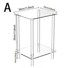 1pc Acrylic Transparent Edge Side Table, 2-Tier Living Room End Table, Small Modern Nightstand Home Decor Table Shelf For Office, Bedroom, Living Room, Study - Transparent - View 5