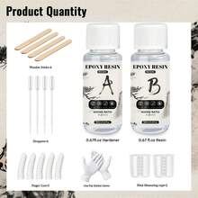 Kit de resina epoxi cristal transparente de 20/50/100/250ml, resina epoxi transparente sin burbujas para colada de escritorio y barra, resina epoxi transparente para manualidades y artesanía, regalo para cumpleaños/fiesta/festival