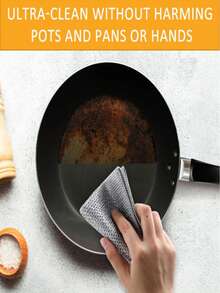 Magic Cleaning Cloth, Thickened Double-Sided Metal Wire Cloth, Kitchen Dishwashing Utensil Wiping Cloth, Cleaning Tool, Ultra-Fine Fiber Steel Wire Soap Pad - Double-Sided Kitchen Washer, Suitable For Tableware And Cookware, Non Scratch Steel Wire Wiping - Easy To Remove Grease, Dirt And Dust - Reusable And Washable