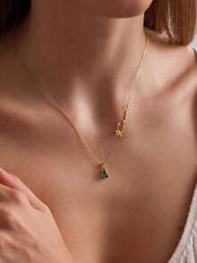 1pc Gold Silver Rose Gold Custom Name Necklace With Birthstone, Birthstone Necklace, Side Name Necklace Mother Necklace Holiday Gift For Her Christmas Gift Birthday Gift, Gift For Her - Multicolor 4 - View 6