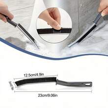 Conjunto de 5 escovas multiuso para fendas, escova de limpeza de fendas estreitas, escova para rejunte de azulejos de banheiro, limpador de fendas com cerdas duras, adequado para casa, restaurante, azulejos de cozinha, limpeza de trilhos de janelas - Preto - Ver 6