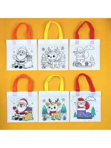 12pcs Christmas Gift Bags, Snowman/Christmas Tree/Santa Claus Pattern, Can Be Graffiti DIY Color, Desktop Decoration Supplies, Christmas Party Decoration Supplies, Suitable For Holiday Parties, Theme Events, Gift Packaging Supplies, Send To Family And Friends Christmas Christmas Decorations Christmas Pajamas Christmas Gifts Christmas Decor