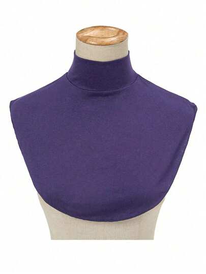 Awegeo 女式可拆卸高领假领 - 纯色条纹针织可变换分层单品，适合毛衣和连帽衫，四季可调节领口罩配件