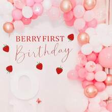 DStrawberry Arch Decal Strawberry First Birthday Party Background Berry One Birthday Sticker Decoration Strawberry Decal Berry Decal 1st Birthday Party Backdrop Decoration Girl Party Supplies10 - như được hiển thị trong bức tranh - Xem 3