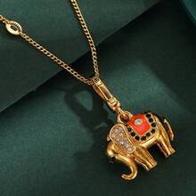 1pc Elegant 3D Blanket Elephant Pendant Necklace, Fashionable Versatile Cute Animal Keychain Accessory, Suitable For Women's Daily Wear