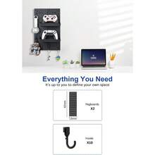 Pegboard Wall Organizer Kit – Heavy Duty 20lbs Load Bearing, Easy Installation, 4 Peg Board Panels 14 Accessories – Multi-Surface Use For Garage, Office, Kitchen & Crafts (White Pegboard,24″*24″) - 黑色,16″*10″ - 查看 11