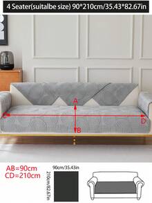 1pc Autumn/Winter Plush Thickened Warm Sofa Cushion Cover, Modern Minimalist Non-Slip Sofa Seat Pad, Dust-Proof And Washable Sofa Slipcover, Light Gray Fresh And Soft, Color-Fast And Shed-Resistant, Pet-Friendly Protective Cover, Adjustable For Corner Sofa, Suitable For Bedroom, Office, Living Room Combination Furniture, L-Shaped Sofa And 1/2/3/4-Seat Sofa