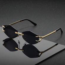 1pc Polygon Frameless Glasses, Elegant High-End Design, Essential For People - Multicolor - View 9