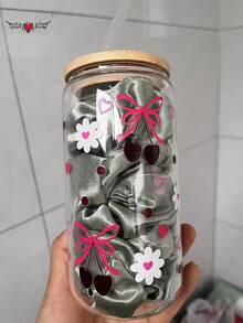 2 件冰抹茶咖啡杯，带盖和吸管、蝴蝶图案吸管杯、果汁饮料吸管杯 - 送给朋友的最佳礼物！ - 彩色 - 查看 9