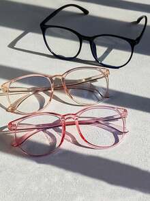 1/2/4件套女士眼镜防止视觉疲劳看电脑看电视玩游戏看手机透明镜片护眼时尚百搭眼镜 - 彩色 - 查看 2