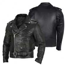 Icebanner Perfect Men's Motocycle Jacket, Soft And Durable Classic Economy Black PU Leather Zipper Jacket Men With Pocket - Black - View 1