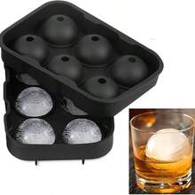 1pc Silicone Ice Cube Trays With Lids - Black - View 13