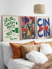 1 pezzo cartellone vintage di Après-ski senza cornice, opera d'arte invernale, pittura di sci, stampa di mini sciatori, decorazione di una accogliente baita da sci, opera d'arte per carrello bar vintage - Multicolore - Visualizzare 1