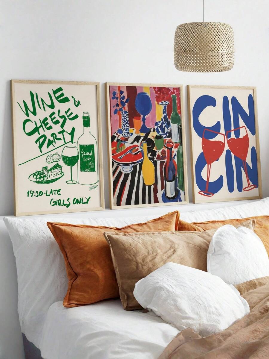 1 pezzo cartellone vintage di Après-ski senza cornice, opera d'arte invernale, pittura di sci, stampa di mini sciatori, decorazione di una accogliente baita da sci, opera d'arte per carrello bar vintage - Multicolore - Visualizzare 1