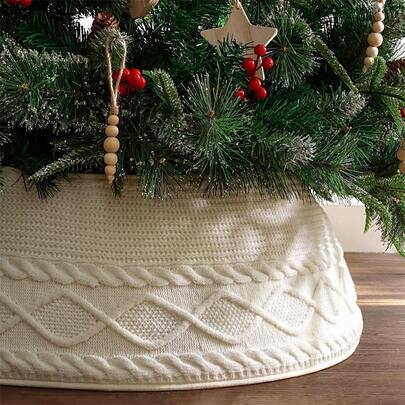 Christmas Tree Enclosure Knitted Decoration New Year Gift With Clip Adjustable Christmas Tree Skirt Ornament Home Decoration Christmas Decorations Room Decor Winter Christmas Decorations Home Christmas Gifts Christmas Decor
