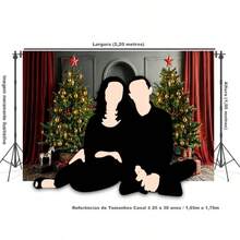Horizontal Photographic Background For Photo Shoots Sublimated Fabric 3D Fireplace Garland Realistic Christmas Scene 2.20x1.50cm - FF-3254 - 查看 5