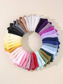1/10/20 Pairs Random Solid Color Toddler Autumn Socks, Winter Newborn Socks, Newborn Essentials, Baby Baptism Gift, Halloween, Christmas, Autumn Decoration - Multicolor - View 2