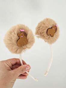 Tiara Capivara Arco infantil personagem animal capivara em pompom