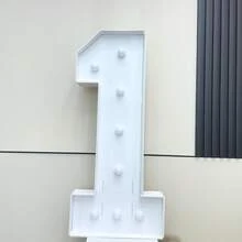 1pc 73cm/28.7in Illuminated Marquee Number Frame, White Light, KT Board, Numbers 0-9, Plug-In, Party Decor Light, Birthday Party, Anniversary Decoration - Warm Light - Yellow - View 12
