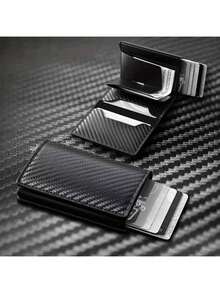 Men's Ultra-Thin RFID Anti-Theft Wallet With Press-Type Card Slots - High-Durability PU Leather, Simple Bi-Fold Design, Suitable For Travel, Business, And Daily Use, Gift For Dad, Husband, Or Professional (Black/Brown), Fashionable Accessory, Sturdy Construction, Suitable For Frequent Travel